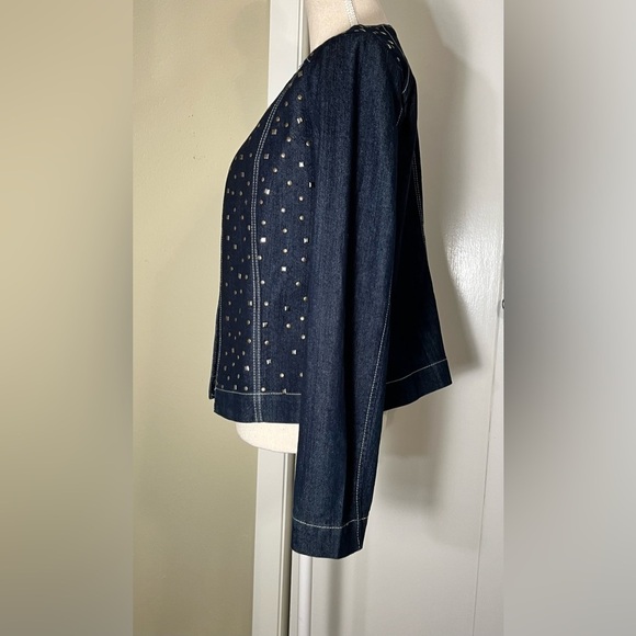 Baccini Denim Jacket with Metal Accents Women’s Size Medium - Picture 3 of 11